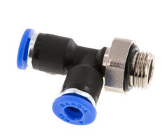 4mm x G1/8'' rechte hoek T-stuk Messing/PA 66 Insteekfitting Buitendraad Draaibaar NBR [2 Stuks]
