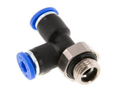 4mm x G1/8'' rechte hoek T-stuk Messing/PA 66 Insteekfitting Buitendraad Draaibaar NBR [2 Stuks]