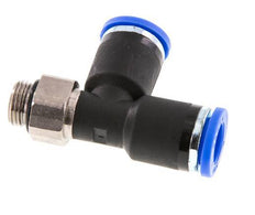 8mm x G1/8'' rechte hoek T-stuk Messing/PA 66 Insteekfitting Buitendraad Draaibaar NBR [2 Stuks]