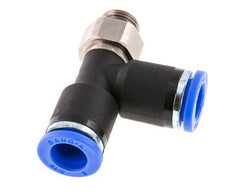 8mm x G1/8'' rechte hoek T-stuk Messing/PA 66 Insteekfitting Buitendraad Draaibaar NBR [2 Stuks]