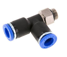 8mm x G1/8'' rechte hoek T-stuk Messing/PA 66 Insteekfitting Buitendraad Draaibaar NBR [2 Stuks]