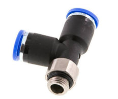 8mm x G1/8'' rechte hoek T-stuk Messing/PA 66 Insteekfitting Buitendraad Draaibaar NBR [2 Stuks]
