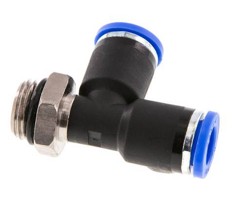 8mm x G1/4'' Right Angle Tee Push-in Fitting with Male Threads Brass/PA 66 NBR Rotatable [2 Pieces]