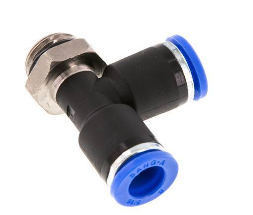 8mm x G1/4'' Right Angle Tee Push-in Fitting with Male Threads Brass/PA 66 NBR Rotatable [2 Pieces]