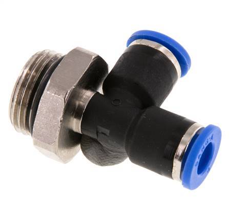 6mm x G3/8'' Right Angle Tee Push-in Fitting with Male Threads Brass/PA 66 NBR Rotatable [2 Pieces]