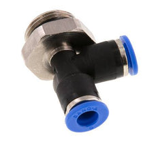 6mm x G3/8'' rechte hoek T-stuk Messing/PA 66 Insteekfitting Buitendraad Draaibaar NBR [2 Stuks]