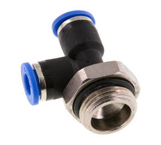 6mm x G3/8'' rechte hoek T-stuk Messing/PA 66 Insteekfitting Buitendraad Draaibaar NBR [2 Stuks]