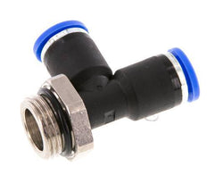 8mm x G3/8'' rechte hoek T-stuk Messing/PA 66 Insteekfitting Buitendraad Draaibaar NBR [2 Stuks]