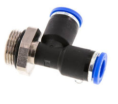 8mm x G3/8'' rechte hoek T-stuk Messing/PA 66 Insteekfitting Buitendraad Draaibaar NBR [2 Stuks]