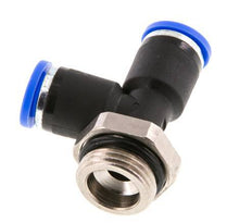 8mm x G3/8'' rechte hoek T-stuk Messing/PA 66 Insteekfitting Buitendraad Draaibaar NBR [2 Stuks]