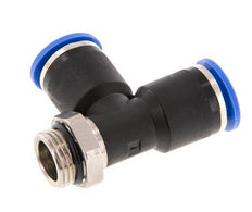 12mm x G3/8'' rechte hoek T-stuk Messing/PA 66 Insteekfitting Buitendraad Draaibaar NBR