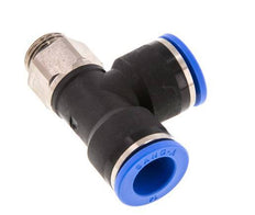 14mm x G3/8'' rechte hoek T-stuk Messing/PA 66 Insteekfitting Buitendraad Draaibaar NBR