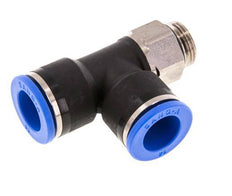 14mm x G3/8'' rechte hoek T-stuk Messing/PA 66 Insteekfitting Buitendraad Draaibaar NBR