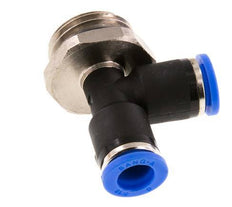 8mm x G1/2'' rechte hoek T-stuk Messing/PA 66 Insteekfitting Buitendraad Draaibaar NBR