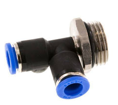 8mm x G1/2'' rechte hoek T-stuk Messing/PA 66 Insteekfitting Buitendraad Draaibaar NBR