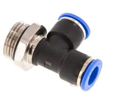 10mm x G1/2'' rechte hoek T-stuk Messing/PA 66 Insteekfitting Buitendraad Draaibaar NBR