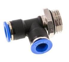 10mm x G1/2'' rechte hoek T-stuk Messing/PA 66 Insteekfitting Buitendraad Draaibaar NBR