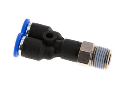 4mm x R1/8'' Y-koppeling Messing/PA 66 Insteekfitting Buitendraad Draaibaar NBR [2 Stuks]