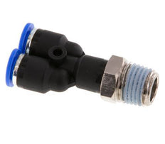 6mm x R1/4'' Y Push-in Fitting with Male Threads Brass/PA 66 NBR Rotatable [2 Pieces]
