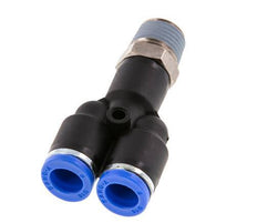 8mm x R1/4'' Y-koppeling Messing/PA 66 Insteekfitting Buitendraad Draaibaar NBR [2 Stuks]