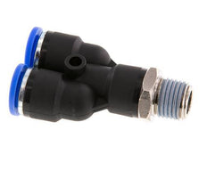 10mm x R1/4'' Y-koppeling Messing/PA 66 Insteekfitting Buitendraad Draaibaar NBR