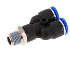 10mm x R1/4'' Y-koppeling Messing/PA 66 Insteekfitting Buitendraad Draaibaar NBR