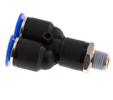 12mm x R1/4'' Y-koppeling Messing/PA 66 Insteekfitting Buitendraad Draaibaar NBR