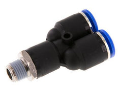 12mm x R1/4'' Y-koppeling Messing/PA 66 Insteekfitting Buitendraad Draaibaar NBR