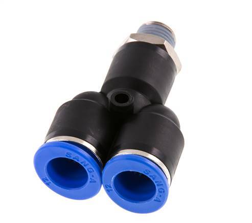 12mm x R1/4'' Y-koppeling Messing/PA 66 Insteekfitting Buitendraad Draaibaar NBR