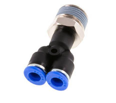 6mm x R3/8'' Y-koppeling Messing/PA 66 Insteekfitting Buitendraad Draaibaar NBR [2 Stuks]