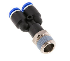 8mm x R3/8'' Y-koppeling Messing/PA 66 Insteekfitting Buitendraad Draaibaar NBR [2 Stuks]