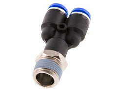 8mm x R3/8'' Y-koppeling Messing/PA 66 Insteekfitting Buitendraad Draaibaar NBR [2 Stuks]