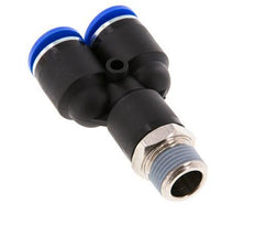12mm x R3/8'' Y-koppeling Messing/PA 66 Insteekfitting Buitendraad Draaibaar NBR