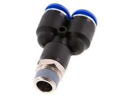 12mm x R3/8'' Y-koppeling Messing/PA 66 Insteekfitting Buitendraad Draaibaar NBR