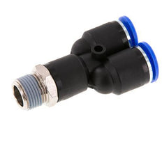 12mm x R3/8'' Y-koppeling Messing/PA 66 Insteekfitting Buitendraad Draaibaar NBR