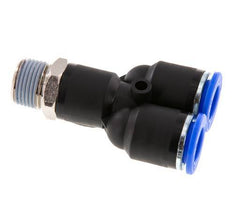 12mm x R3/8'' Y-koppeling Messing/PA 66 Insteekfitting Buitendraad Draaibaar NBR