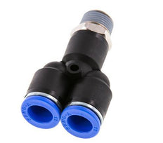 12mm x R3/8'' Y-koppeling Messing/PA 66 Insteekfitting Buitendraad Draaibaar NBR