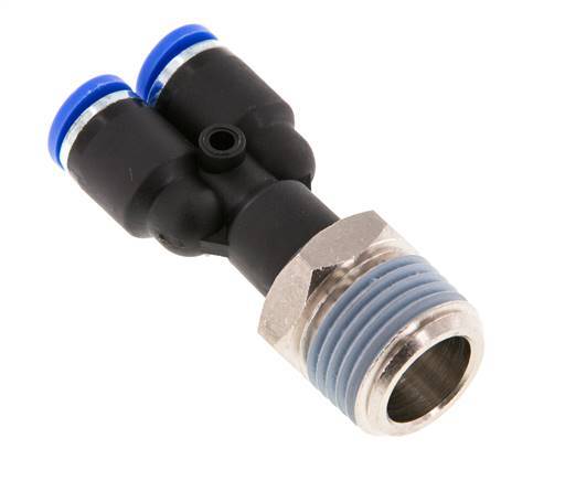 8mm x R1/2'' Y-koppeling Messing/PA 66 Insteekfitting Buitendraad Draaibaar NBR