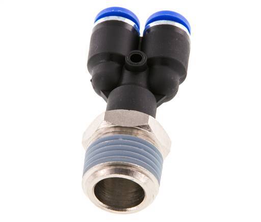 8mm x R1/2'' Y-koppeling Messing/PA 66 Insteekfitting Buitendraad Draaibaar NBR