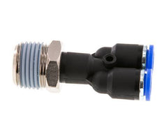 8mm x R1/2'' Y-koppeling Messing/PA 66 Insteekfitting Buitendraad Draaibaar NBR
