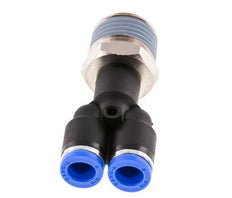 8mm x R1/2'' Y-koppeling Messing/PA 66 Insteekfitting Buitendraad Draaibaar NBR