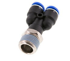 10mm x R1/2'' Y-koppeling Messing/PA 66 Insteekfitting Buitendraad Draaibaar NBR
