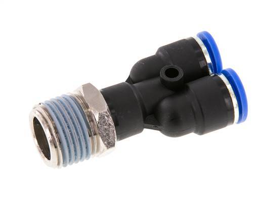 10mm x R1/2'' Y-koppeling Messing/PA 66 Insteekfitting Buitendraad Draaibaar NBR
