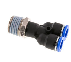 10mm x R1/2'' Y-koppeling Messing/PA 66 Insteekfitting Buitendraad Draaibaar NBR