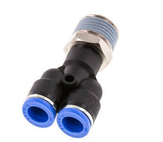 10mm x R1/2'' Y-koppeling Messing/PA 66 Insteekfitting Buitendraad Draaibaar NBR