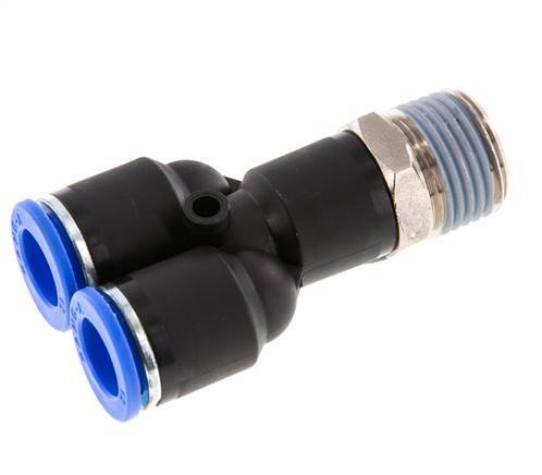 12mm x R1/2'' Y-koppeling Messing/PA 66 Insteekfitting Buitendraad Draaibaar NBR