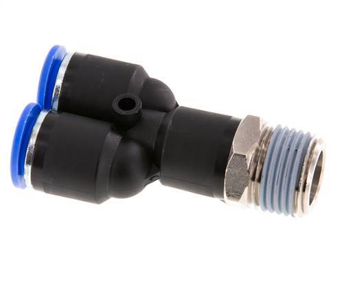 12mm x R1/2'' Y-koppeling Messing/PA 66 Insteekfitting Buitendraad Draaibaar NBR