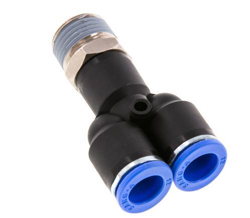 12mm x R1/2'' Y-koppeling Messing/PA 66 Insteekfitting Buitendraad Draaibaar NBR