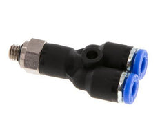 4mm x M 5 Y-koppeling Messing/PA 66 Insteekfitting Buitendraad Draaibaar NBR [2 Stuks]