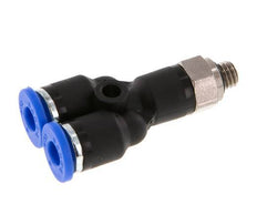 4mm x M 5 Y-koppeling Messing/PA 66 Insteekfitting Buitendraad Draaibaar NBR [2 Stuks]